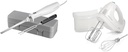 Hamilton Beach Electric Knife, White & 6-Speed Electric Hand Mixer with Whisk, Traditional Beaters, Snap-On Storage Case, White