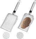 Soil Sifter for Gardening, Stainless Steel Compost Sifter with Handle, Mesh Screen (5mm/0.2" & 3.8mm/0.15") for Dirt, Rocks, Compost Filtration, Sand Sifter Garden Shovel(2 PCS)