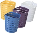 4pcs Rotatable Hanging Basket for Kitchen Bathroom Storage Versatile Plastic Sundries Basket Space-saving Organizer for Shampoo Lotion and White Yellow Blue