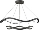 Nordic Restaurant Chandelier | Bar Light Luxury Round Restaurant Chandelier | Simple Office lamp | Three-Color lamp 26W Chandelier (Black)(Three-Color Changing Light)