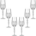 Set of 6 Champagne Flutes - 6 Oz Handmade Vintage Crystal Glasses - For Champagne, Beer, Water, Red and White Wine - Glassware for Home and Bar