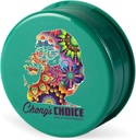 Chong’s Choice 3-Piece 63mm Acrylic Grinder - Opaque Green Color + Beamer Smoke Sticker