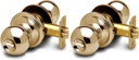 Copper Creek BK2030PB Ball Door Knob, Privacy Function, 2 Pack, Polished Brass
