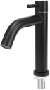 TOPINCN Black Modern Stainless Steel Wrench Type Bathroom Basin Sink Faucet Single Cold Water Tap Faucet with Hose