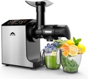 Cold Press Juicers, Touch Screen Masticating Juicer Machines Easy to Clean, Stainless Steel Juicer Machines for Vegetable & Fruit, Juice Extractor with Quiet Motor & 2 Speed Modes, Black