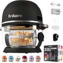 Non Toxic Air Fryer™ - Glass AirFryer 5 Quart w/ 360 Visibility, Self-Cleaning, 400F Vortex Air Fryer for Even Cooking, BPA-Free Teflon Free, 9-in-1 Functions, Rotisserie, Roast, Bake, Black