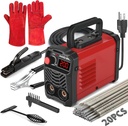 200Amp 20PCS Rods Stick Welder, Super MINI Portable Welding Machine, IGBT Inverter Welder Machine 110V with Hot Start Arc Force Anti-Stick, for 1/16"-1/8" Rod ARC Welder, 2 Chip Hammers (Red)