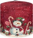 Snowman Print Pressure Cooker Appliance Cover for Christmas, Also Fit for Rice Cooker, Air Fryer and Crock Pot, 6 Quart Dust Cover with Pocket for Kitchenware and Recipes, Washable