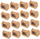 16pcs Dessert Boxes Window Transparent Muffin Tart Packaging Sturdy Paper Cupcake Holders for Parties Easy to Use