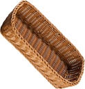 Rattan Woven Fruit Snack Bread Basket Desk Storage Box Utensil Condiment Jar Holder Housewarming