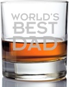 World's Best Dad Engraved 10-ounce Rock Glasses - Set of 4
