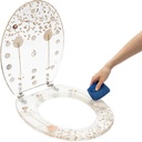 Resin Toilet Seat Cover with Shells,Decorative Seethrough Toilet Seat Lid,Fashion Silent Thickened Sheer Toilet Seat Cover,Soft Closing Transparent Toilet Seat Cover