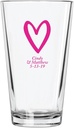 Personalized Color Printed Pint Glass - Heart - Fuchsia - 144 pack