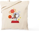 CafePress Space Snoopy Reusable Natural Beige Canvas Shopping Bag