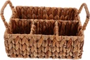 LIFKOME Woven Straw Storage Basket Lid Cutlery Basket Organizers for Kitchen Chopstick Holder