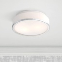 Possini Euro Design Mavis Modern Ceiling Light Flush-Mount Fixture 10 1/4" Wide Sleek Chrome 2-Light White Opal Glass Shade for Bedroom Kitchen Living Room Hallway Dining Bathroom Schoolhouse House