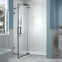 50-54" W x 70" H Piovt Swing Glass Shower Door, Frameless Shower Door with 5/16"(8mm) Clear SGCC Tempered Glass,Matte Black stainless-steel Hardware Shower Doors, Reversible Installation