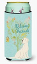 Caroline's Treasures BB7596TBC Welcome Friends Yellow Labrador Retriever Tall Boy Hugger Can Cooler Sleeve Hugger Machine Washable Drink Sleeve Hugger Collapsible Insulator Beverage Insulated Holder