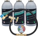 ZeroR Performance Boost Kit for R1234YF Refrigerant AC Systems | 24" Charging Hose with Gauge | 3 Permafrost Cans (3)