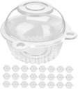 OUNONA 100pcs Clear Dessert Cups with Dome Lid Cake Boxes for Pudding Cupcakes Mousse Safe Pet Material Cute Cartoon Design Parties Gifts