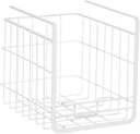 1pc White Iron Wire Hanging Storage Basket Multifunctional Household Organizer for Kitchen Office and Home Breathable Design for Towels and Essentials