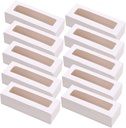 PRETYZOOM 20pcs Macaron Pastry Box Window Rectangular Cookie Packaging for Desserts for Bakeries Events and Gifting for Egg Tarts and Treats