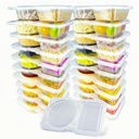 20Pack Reusable Snack Containers with Lids, Two Compartment Condiment Containers, Plastic Food Storage Containers for Lunch, Sauce and Mini Easy Take Out