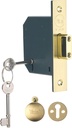 Yale P-M552-PB-65 5 Lever Mortice Deadlock, Boxed, Suitable for External Doors, Brass Finish, 2.5 Inch/64 mm