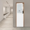 Interior Dutch Slab Door, 24" X 80" Double-Door Design Partition Doors Split Single Door Slab, Modern Style Farmhouse Closet Doors, Pre-Finished Single Panel for Home Coffee (White Frosted Glass)