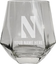 R and R Imports Northwestern University Wildcats Customizable Stemless Diamond Wine Glass Engraved 10 oz Clear Officially Licensed 2-Pack