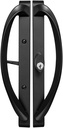 Rockwell Security Modena Contemporary Sliding Door Center Keylock Handle Set in Matte Black Fits 3-15/16 Inch CTC Screw Holes and 1-3/4 Inch Thick Doors