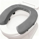 Soft Padded Toilet Seat Cushion with 2-Inch High-Density Foam, Waterproof PU Fabric, U-Shape Design, Secure Hook & Loop Tape (Gray)