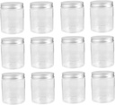 KICHOUSE 12pcs Transparent Airtight Food Storage Jars Plastic Containers for Tea Cereals Cookies and Kitchen Essentials and Packaging