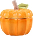 Halloween Cookie Jar: Cute Pumpkin Ceramic Canister With Lid - Airtight Food Storage Jar For Halloween Party & Seasonal Home Decoration