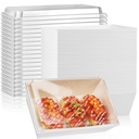 ReliThick 50 Pack 8x6 Charcuterie Boxes with Clear Lids Large Disposable Paper Food Containers to Go Bakery Boxes Take out Boxes Bulk for Christmas Party Salad Sandwich Cake Cookies Cocoa(White)