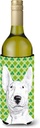 Caroline's Treasures SC9576LITERK Bull Terrier Lucky Shamrock St. Patrick's Day Wine Bottle Hugger Bottle Cooler Sleeve Hugger Machine Washable Collapsible Insulator Beverage Insulated Holder
