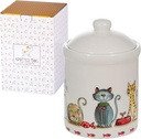 SPOTTED DOG GIFT COMPANY Ceramic Jar with Lid for Countertop, Cute Cat Treat Container, Decorative Kitchen Storage Jar for Tea Coffee Sugar, Gifts for People Who Love Cats 35oz