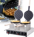 1400 W Electric Non-Stick Pan Egg Waffle Maker, Waffle Maker Pan Tool, 50-250 ℃ Temperature & 0-5 Min Time Adjustable, Quick to Get Started, for Snack Shop/Cafe,DoubleHead