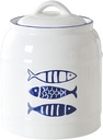 Airtight Kitchen Canister Decorations with Lids, The simple and fresh design Ceramic Food Storage Container Canister - Blue Fish (750 ml/32 oz)