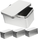 Mikinona 4pcs Holiday Cookie Containers Metal Tin Boxes Lids Rectangular Storage Boxes for Biscuits Boxes for Christmas