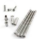 4 Set Door Handle Hardware Lever Handle Screws Connecting Bolts & Sleeves Phillips Drive Flat Countersunk Head Fixing Cutting Slot Articulated Screw M4x60mm