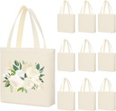 10 Pack Blank Canvas Tote Bags, 10.6x8.6x2.3 Inch Reusable DIY Painting, Shopping, Gift Bags for Crafts, Promotions, and Events, Custom Mini Canvas Tote Bag