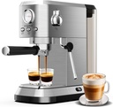 Coffee Espresso Machine 20 Bar, Cappuccino Coffee Makers with Milk Frother and Removable Water Tank, Stainless Steel Expresso Machines for Home