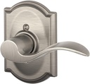 Schlage Camelot Collection Accent Satin Nickel Left-Hand Dummy Lever