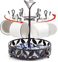 ALLCENER Mug Tree Countertop, Rotatable Mug Holder Stand with 6 Hooks for Coffee Bar Counter Cabinets and Kitchen Organizer
