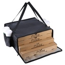 Bodaon Insulated Delivery Bag with 4 Cup Holders, 20x20x8 Pizza Warmer for Hot Food Delivery, Grocery Bag (Black, 1-Pack)
