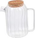 OUNONA Large Capacity Glass Water Kettle Elegant Cold Water Container for Home Office for Iced Tea Juices Beverages Classic Design Setting