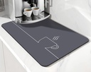 Countertop Absorbent Dish Drying Mats - Rubber Backed, Hide Stain, Fits Under Coffee Maker or Espresso Machine (20x12in)