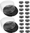Zerodeko 20pcs Cake Boxes Lids Airtight Cake Containers for Transport Cheesecake and Mousse Carrier