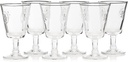 La Rochere Fleur De Lys Wine Glasses Set of 6 – Classic Stemmed Wine Glasses with Embossed Royal Lily Motif – Pressed French Glassware for Red, White Wine & Entertaining